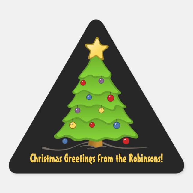 Stickers Triangle Personnalisé Arbre de Noël (Devant)