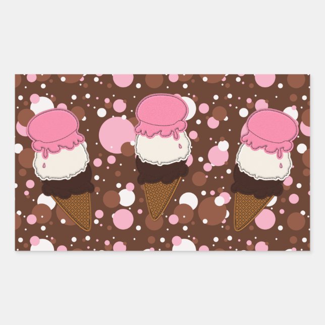 Stickers Trio de glace napolitaine à 1 Rect (Devant)