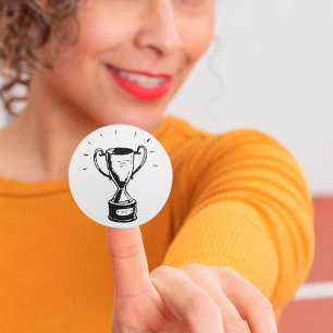 Stickers Trophée Noir Et Blanc