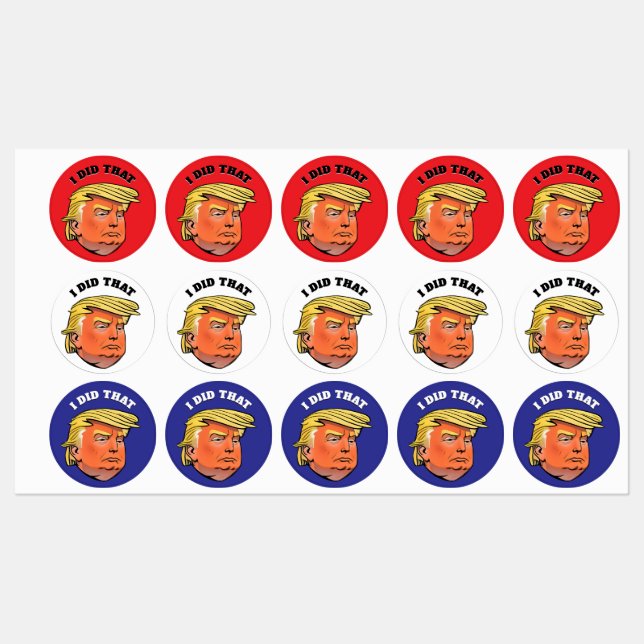 stickers TRUMP étanche PERSONNALISABLE J'AI FAIT Ç (Feuille)