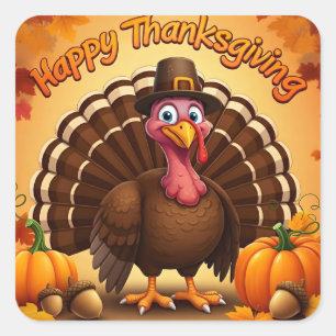 Stickers Turquie Pèlerin de Thanksgiving