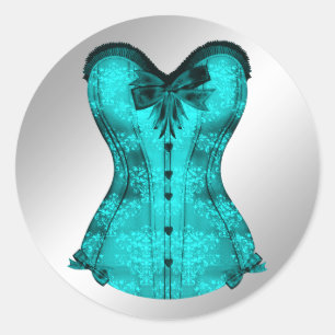 Stickers Turquoise Blue Corset élégant
