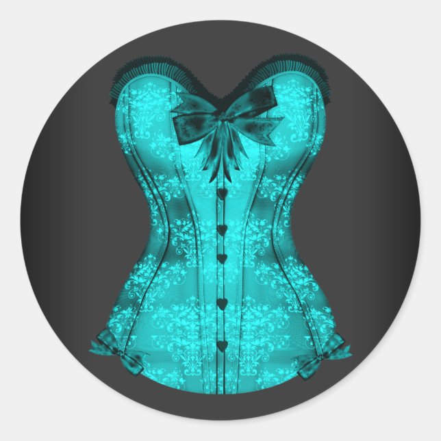Stickers Turquoise Blue Corset élégant (Devant)