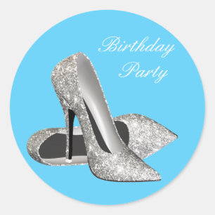 Stickers turquoise Blue High Heel Shoe