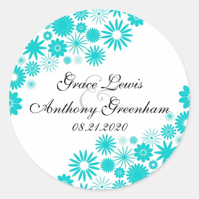 Stickers Turquoise Jolies Florales (Devant)