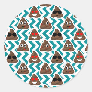 Stickers Turquoises à motifs Emojis Poop Funny