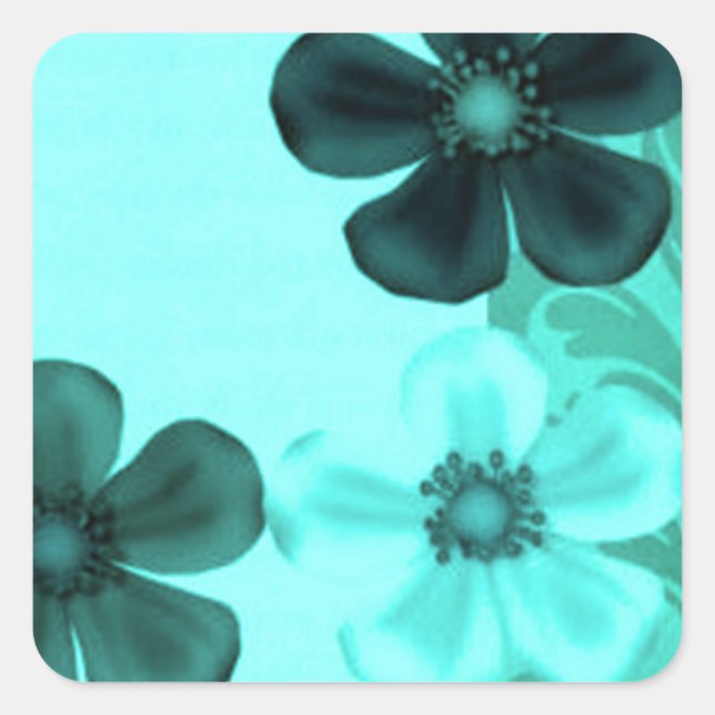Stickers Turquoises Fleurs vintages (Devant)