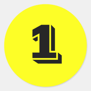 Stickers Un petit nombre rond jaune par Janz