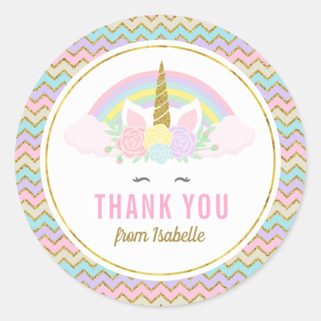 Stickers Unicorn Arc-en-ciel magique (Devant)