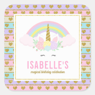 Stickers Unicorn Arc-en-ciel magique