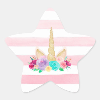 Stickers Unicorn Sleepy Floral Star