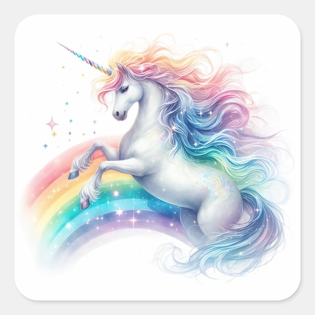 Stickers Unicorne aquarelle (Devant)