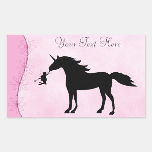 Stickers Unicorne et Silhouette Fée personnalisés