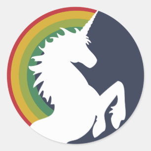 Stickers Unicorne rétro des années 80 et Arc-en-ci