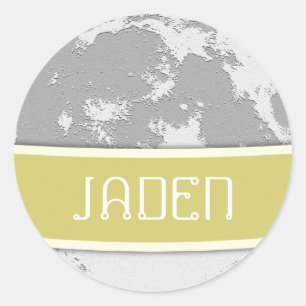 Stickers Unisex Pleine lune personnalisée (rond)