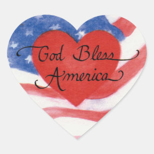 Stickers USA Gott segne Amerika Herz