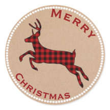 Stickers Vacances Buffalo Plaid Deer