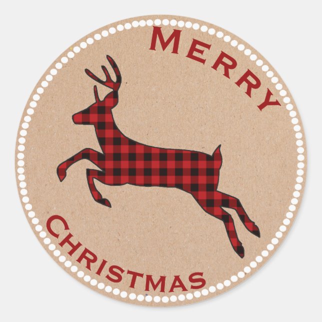 Stickers Vacances Buffalo Plaid Deer (Devant)
