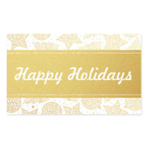 Stickers Vacances de Noël Or et Blanc