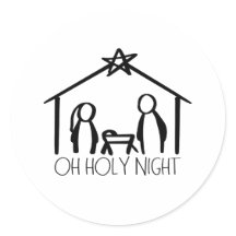 Stickers Vacances Nativité Manger Scène Étiquette