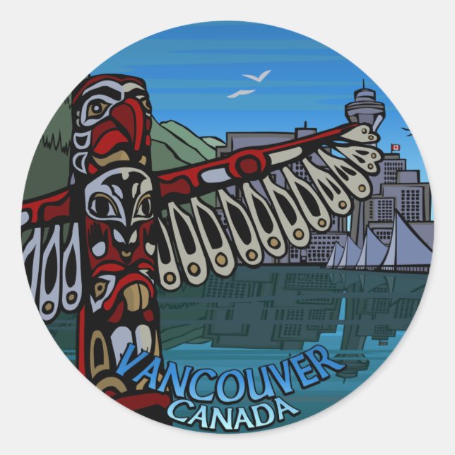 Stickers Vancouver Canada Art autochtone Souvenir  (Devant)