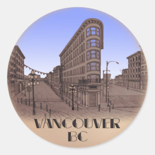 Stickers Vancouver Canada Gastown Landmark Art