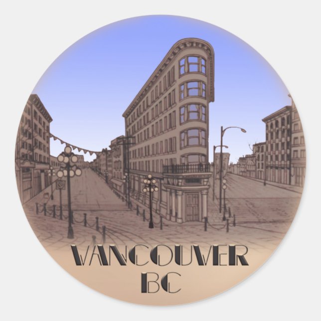 Stickers Vancouver Canada Gastown Landmark Art (Devant)