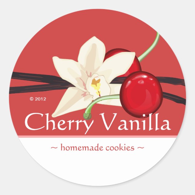 Stickers vanille cerise personnalisable (Devant)