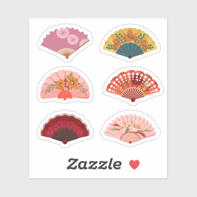 Stickers Ventilateurs à main (Feuille)