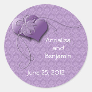 Stickers Victoriens de Coeurs Violets