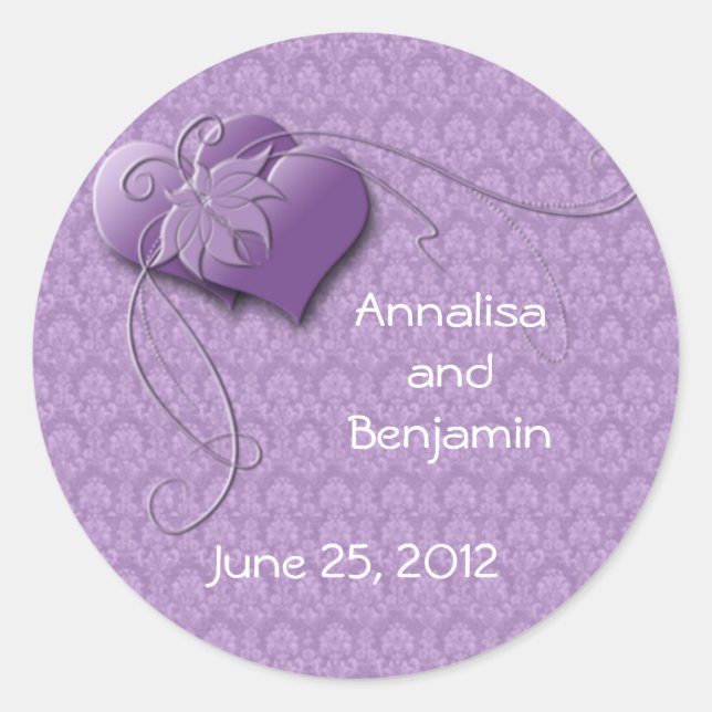 Stickers Victoriens de Coeurs Violets (Devant)