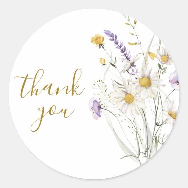 Stickers Vielen Dank für die aktuellen Wildblumen (Vorderseite)