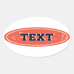 stickers vintage grand ovale logo avec texte perso