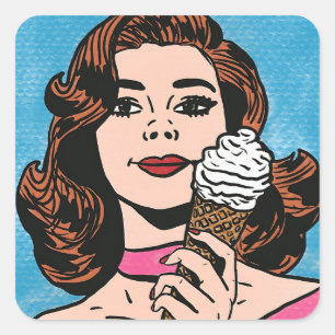 Stickers vintage Pastel Ice Cream Comic Style