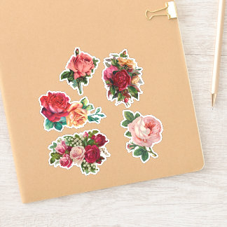 Stickers vintage Rose de fleurs