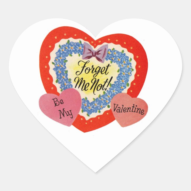 Stickers vintage Valentine Hearts (Devant)