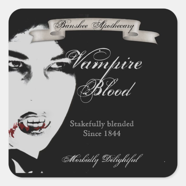 Stickers vintage Vampire Blood Halloween Bottes (Devant)