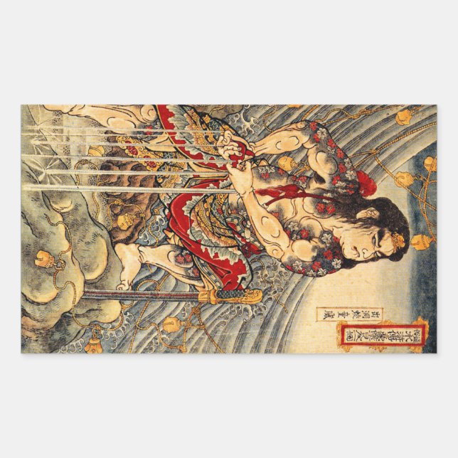 Stickers vintages japonais Samurai (Devant)