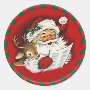 Stickers Vintages père Noël et Rudy
