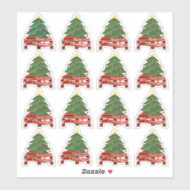 Stickers Vinyl Arbre de Noël Transparent (Feuille)