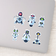 Stickers Vinyl Robots Spatiaux