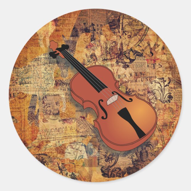 Stickers Violon vintage (Devant)