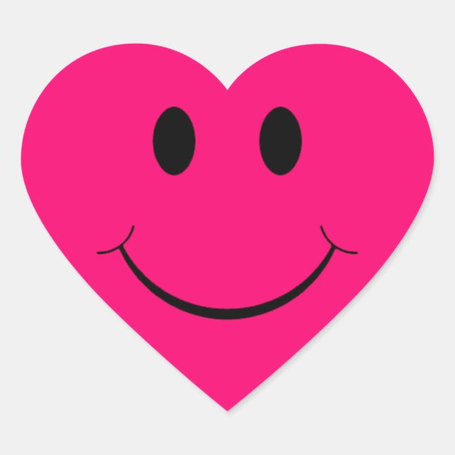 Stickers Visage Coeur Rose foncé (Devant)