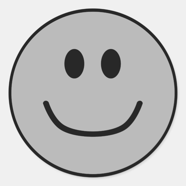 Stickers Visage Souriant Gris 0002 (Devant)