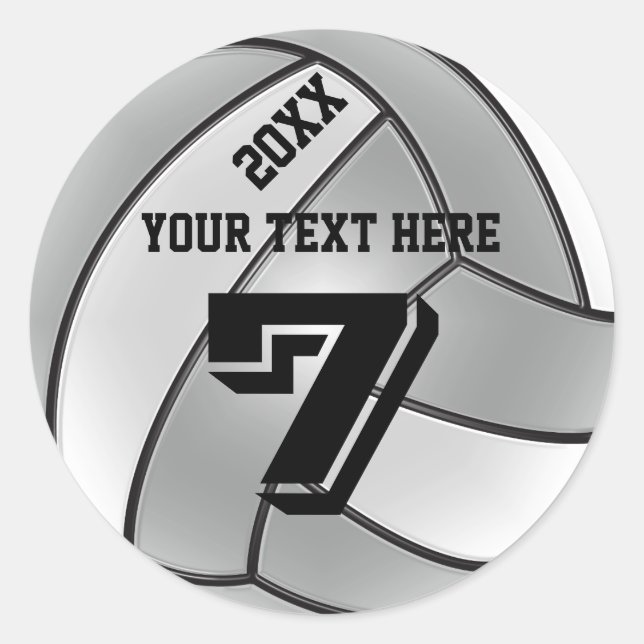Stickers Volley-ball avec année, VOTRE NOM, NUMÉRO (Devant)