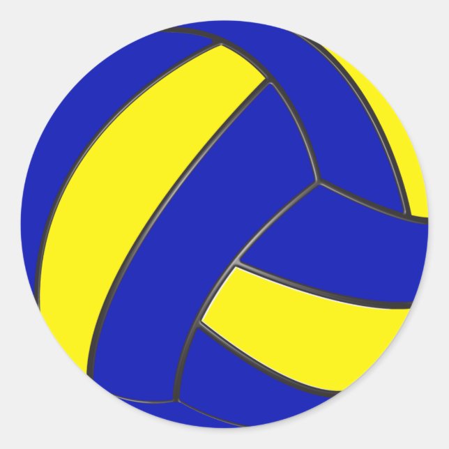 Stickers Volleyball bleu et jaune (Devant)