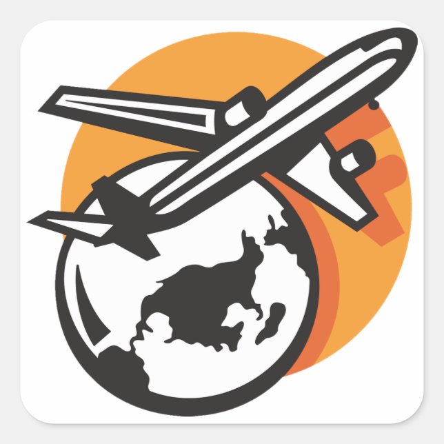 Stickers Voyage Mondial Avion (Devant)