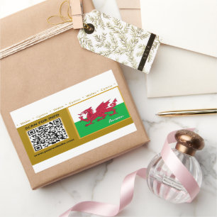Stickers Wales, Code QR moderne, Drapeau gallois