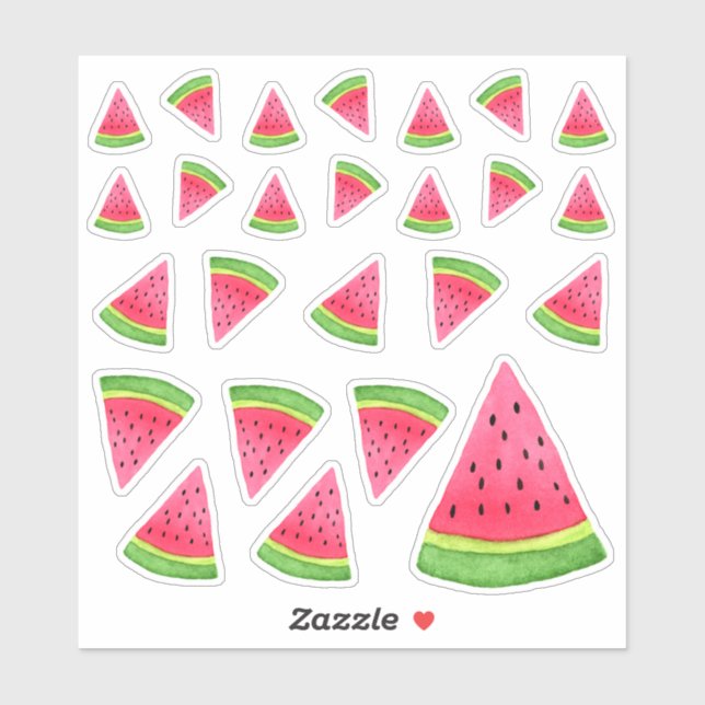 Stickers Watercolor Watermelon (Feuille)