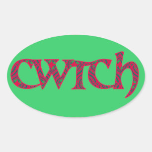 Stickers Welsh Fun : Rouge, Motif vert